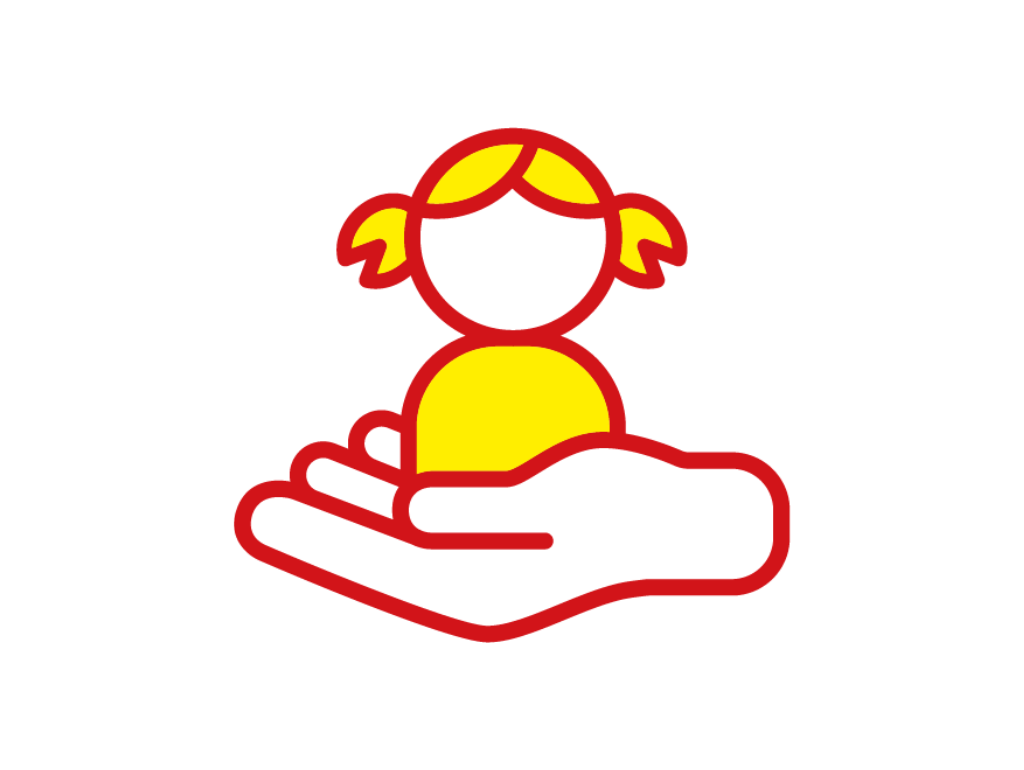 ASB-Icon-Kinder-Jugendhilfe.png ASB-Icon Kinderhilfe, Jugendhilfe, Familienhilfe. Ein Kind wird auf einer Hand getragen.